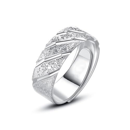 KONFEN Herren Ring, Wikinger Öffnung Verstellbarer Oberfläche mit Silber Plattiert Offene Retro Punk Hip Hop Gothic Schmuck Vintage Party Geburtstag Weihnachten Geschenk Unisex Männer Jungen Damen von KONFEN