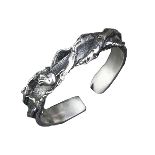 KONFEN Herren Ring Öffnung Verstellbarer, Dornenrose-Design Wikinger Offene Retro Punk Hip Hop Gothic Schmuck Unisex Vintage, Party Geburtstag/Weihnachten Geschenk für Männer Jungen Damen von KONFEN