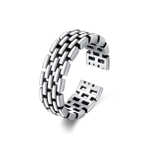 KONFEN Herren Ring Öffnung Verstellbarer mit Quadratisches Muster, Wikinger Offene Retro Punk Hip Hop Gothic Schmuck Unisex Vintage, Party Geburtstag/Weihnachten Geschenk Männer Jungen Damen von KONFEN