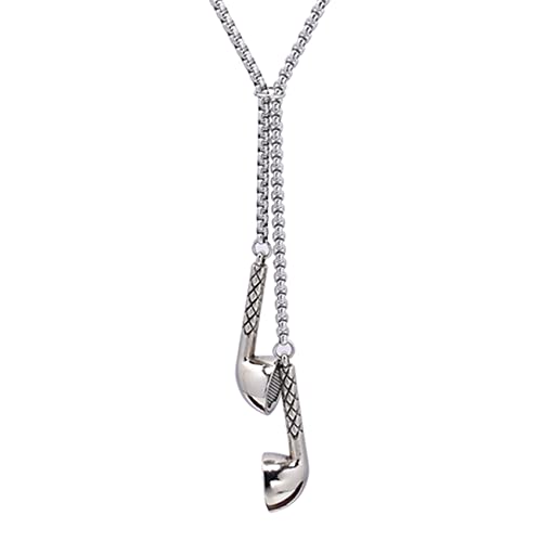 KONFEN Kette Herren Damen mit Anhänger, Kopfhörer Halskette Wikinger Kette aus Edelstahl für Männer 70cm, Kettenanhänger Edelstahlkette Necklace Pendant Men Ketten Chain Schmuck für Hip Hop Punk von KONFEN