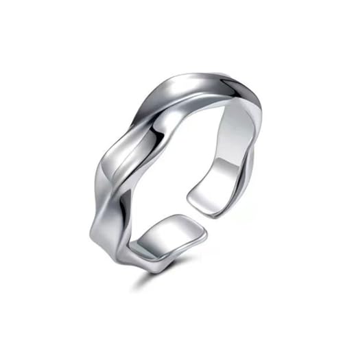 KONFEN Möbiusring Herren Ring, Wikinger Verstellbare Geschnitzte Ringe für Männer Hypoallergenes Hochglanzpolierte Oberfläche, Hip Pop Offene Gothic Punk Ewigkeit Unendlichkeit Herrenschmuck, Silber von KONFEN
