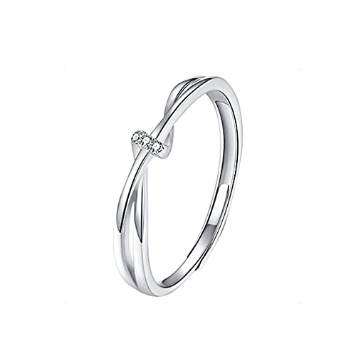 KONFEN Ring Silber 925 Damen, Fidget Ring Daumenring Verstellbar mit Zirkonia, Zehenring Zeigefinger Verstellbare Ringe Offen Fußringe Modeschmuck für Ehefrau Freundin Freund von KONFEN