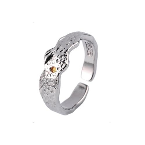 KONFEN Ring Verstellbar Silber Damen, Fidget Ring Silber Berg Ringe Offen Verstellbare Men, Zeigefinger Ringe Fußringe Zweifingerring Vintage Retro Schmuck für Männer Herr Man Frauen Unisex von KONFEN