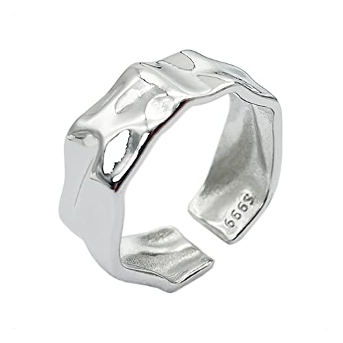 KONFEN Ring Silber Damen Herren, Verstellbar Offener Ringe, Daumenring Modeschmuck Ringe Zeigefinger Ring Fußringe Silber, Retro Minimalismus Trendsymbol Schmuck Geschenke für Damen Herren Unisex von KONFEN