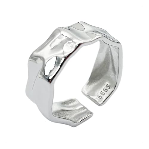 KONFEN Ring Verstellbar Damen Herren, Offener Ringe, Daumenring Modeschmuck Ringe Zeigefinger Ring Fußringe Silber, Retro Minimalismus Trendsymbol Schmuck Geschenke für Damen Herren Unisex, Silber von KONFEN