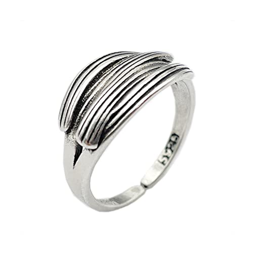 KONFEN Ring Silber Damen Herren, Verstellbar Offener Ringe, Daumenring Modeschmuck Ringe Zeigefinger Ring Fußringe Silber, Retro Minimalismus Trendsymbol Schmuck Geschenke für Damen Herren Unisex von KONFEN