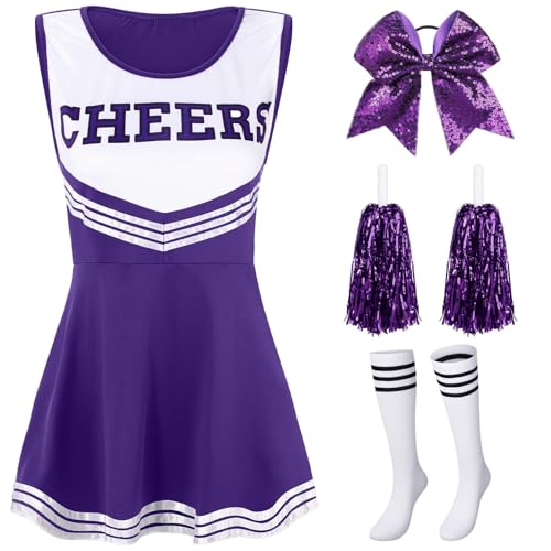 Angebote Tages Blitzangebote Cheerleader Kostüm Kinder Karneval Kostüm Damen Warm Cheerleader Kostüm Herren Hasenkostüm Damen Cheerleading Kostüm Cheerleader Kostüm Mädchen 140(#Damen Purple,XS) von KONG JIMFAN