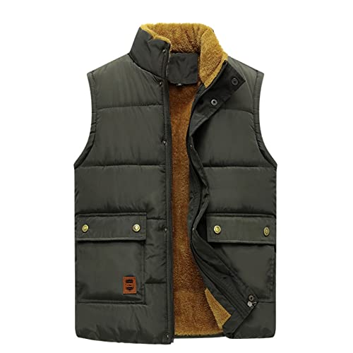 Black Friday Angebote 2024 Ab Wann Herren Steppweste Bequeme Weste Herren Mit Stehkragen Sportweste Übergangs Daunenweste Outdoor Jacke Multi Taschened Ärmellos Jacke Daunenjacken(#C Army Green,XXL) von KONG JIMFAN