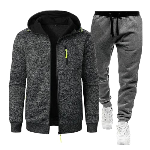 Black Friday Angebote 2024 Ab Wann Jogginganzug Herren 2 Teilig Jogginganzug Trainingsanzug Atmungsaktiv Tracksuit Freizeitanzug Wanderhose Baumwolle Übergangs Sportanzug Tracksuit(#C Dark Gray,XL) von KONG JIMFAN