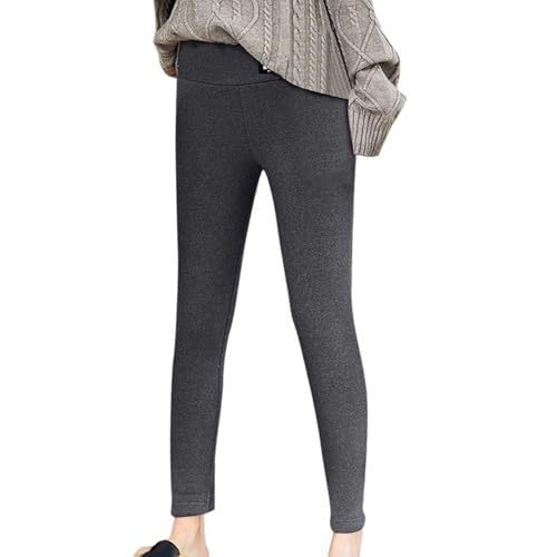 Black Friday Angebote 2024 Thermo Fleece Leggings Damen Gefütterte Strumpfhose Kompressionsleggins Verdickte Hose High Waist Yogahose Baumwolle Bequeme Warme Thermohose Damen(#01 Dark Gray,3XL) von KONG JIMFAN