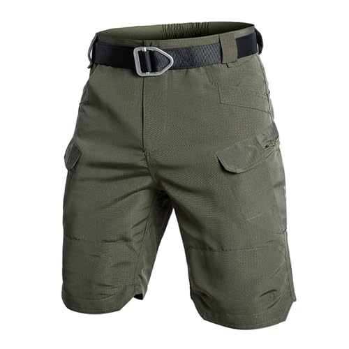 Cargo Shorts Herren Sommer Kurze Hosen Outdoor Jogginghose Wanderhose mit Taschen Arbeitshosen Lässig Cargohose Bequeme Freizeithose Stretch Bermudashort Chino Short Arbeitsshorts(#A Army Green,L) von KONG JIMFAN