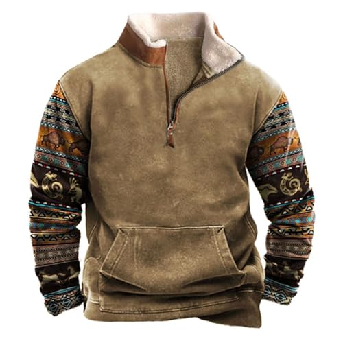 Graue Jogginghose Mädchen Pullover Groesse L Herren Kapuzenpullover Strick Jogging Herren Anzug Langarm T Shirt Rollkragen Pullover Ärmel Herren Runner 2 Low-Top Sneaker Langarmshirt Gr 68(Khaki,XL) von KONG JIMFAN