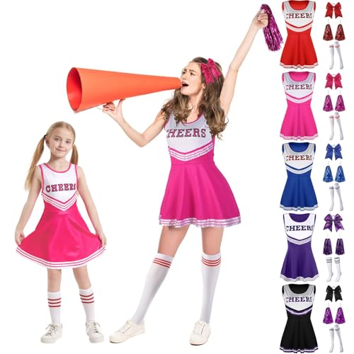 Handy Black Friday Cheerleader Kostüm Kinder Karneval Kostüm Damen Warm Kinder Kostüm Cheerleader Prisoner Kostüm Cheerleader Kostüm Mädchen 140 Cheerleader Kostüm Kinder 140(#Kinder Pink,150) von KONG JIMFAN