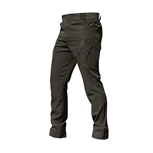 Herren Cargohosen Taktische Hose mit 7 Taschen Militär Outdoorhose 2024 Freizeithose Hosen Leichte Arbeitshosen Bequeme Radlerhose Lässig Chino Hose Wanderhose Jogginghose Pants(#C Gray,XL) von KONG JIMFAN