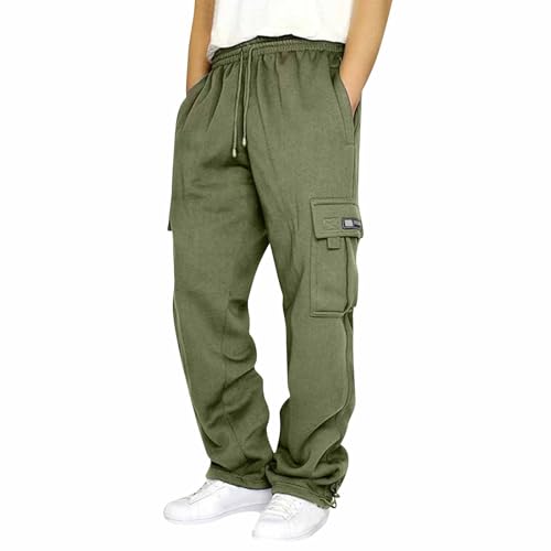 Jogginghose Baggy Arbeitshosen Männer Stretch Trainingsanzug Herren Baumwolle Laufhose Herren Lang Sporthose Herren Lang Jogginghose 4xl Jagdhose Herren Cargohose Herren(#D Army Green,XXL) von KONG JIMFAN