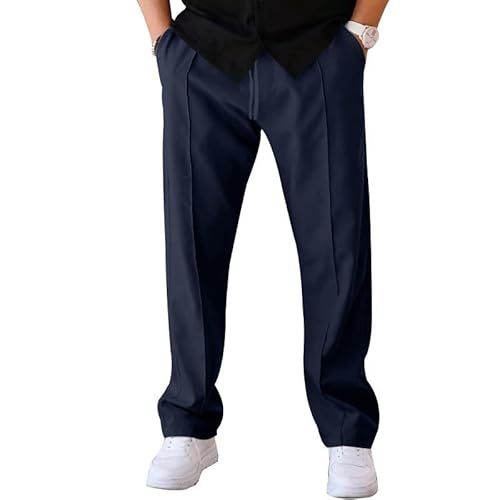 Jogginghose Herren Baumwolle Baggy Jogginghose Herren Jogging Hosen Männer Pyjama Hose Gefütterte Jogginghose Herren Trousers for Men Freizeithose Lang Freizeithose Herren Lang Chinohose(Marine,XL) von KONG JIMFAN