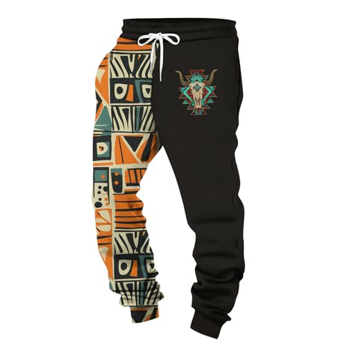 Jogginghose Herren Freizeithose Lang Jogginghose Herren Baumwolle Chino Hose Herren Hosen Laufhose Herren Breite Jogginghose Anzughose Herren Jogginghose Baumwolle Herren Chinohose(#D Orange,3XL) von KONG JIMFAN