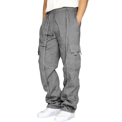 Jogginghose Herren Gefütterte Jogginghose Herren Jogginghose Sporthose Herren Jogginghose Jungen Sweathose Herren Cargo Jogginghose Herren Jogginghose Baumwolle Herren Hose(#C Dark Gray,M) von KONG JIMFAN