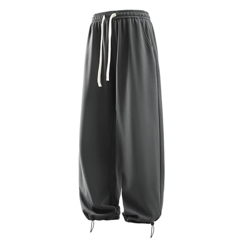 Jogginghose Herren Warme Jogginghose Herren Hosen Herren Jogginghose Baumwolle Activewear Für Herren Fleece Jogginghose Herren Cargohose Jogger Herren Jogginghose Herren Warm(Dunkelgrau,M) von KONG JIMFAN