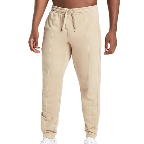 Jogginghose Herren Warme Jogginghose Herren Torwarthose Herren Graue Jogginghose Herren Sportkleidung Männer Jogginghose Herren Chino Hose Herren Regular Fit Trainingshose Herren(Beige,XL) von KONG JIMFAN