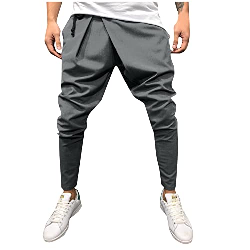 KONG JIMFAN Arbeitshosen Männer Lässig Joginghossemänner Übergrößen Herren Sweathose Jogginghose Lang Piraten Hose Schlafanzug Hose Herren Y2k Pants Men Performance Pants Herren(Dunkelgrau,L) von KONG JIMFAN