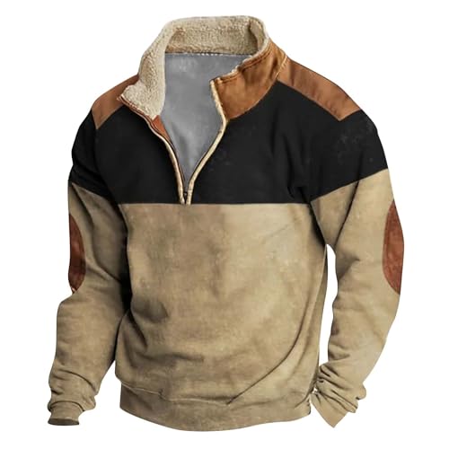 KONG JIMFAN Babyblau Hoodie Pulli Groesse S Xs Kapuzenpullover Herren Herren Langarmshirt XXXL Dünne Sommerpullover Wanderhemd Langarm Hoodie Beige Herren Oversize Langer Arm Hemd(Khaki,M) von KONG JIMFAN