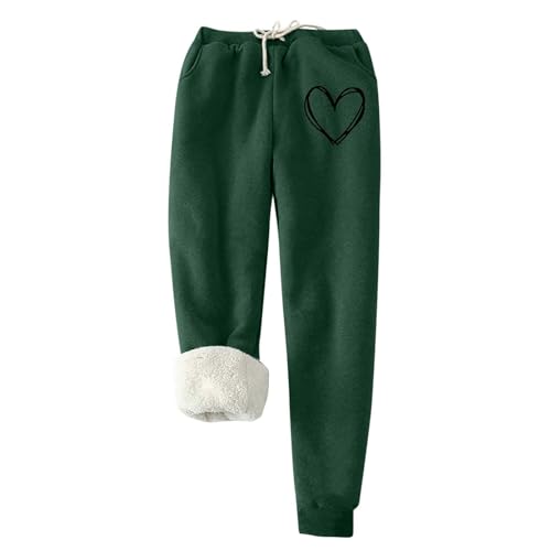 KONG JIMFAN Black Friday 2024 Thermo Fleece Leggings Damen Gefütterte Strumpfhose Kompressionsleggins Dicke Hose High Waist Yogahose Bequem Skihose Warme Leggings Damen(#03 Dark Green,M) von KONG JIMFAN