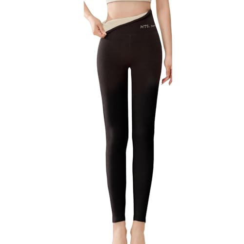 KONG JIMFAN Black Friday 2024 Thermo Fleece Leggings Damen Gefütterte Strumpfhose Kompressionsleggins Dicke Hose Hohe Taille Jogginghose Warm Bequeme Bauchweg Unterhose Thermoleggings(#06 Black,M) von KONG JIMFAN