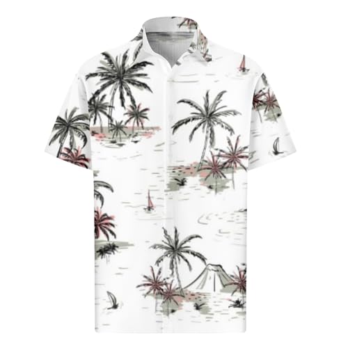 KONG JIMFAN Hawaii Hemd Männer Herren Hawaii Hemd Männer Baumwolle Kurzarm Vintage Regular Fit Sommerhemd Herren Hippie 70er Jahre Hemd Blumen Hawai Langarm Hemden Freizeitshemd(Minzgrün,6XL) von KONG JIMFAN