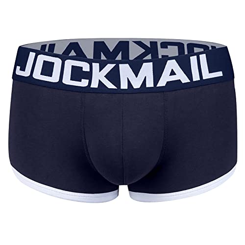 KONG JIMFAN Herren Boxershorts Einmal Unterhose Boxershorts Lang Push Up Unterhose Männer Slip Shorts Trunks Herren String Body Unterwäsche Für Männer Einmal Unterhose(Dunkelblau,L) von KONG JIMFAN