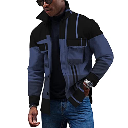 KONG JIMFAN Herren Jacken Winter Jacken Für Herren Smokinghemden Winterjacke Herren Strickjacken Herren Tops Y2k Herren Winterjacke Jeansjacke Hemd Mit Pulli Hoodie Jacke Herren(Silver,3XL) von KONG JIMFAN