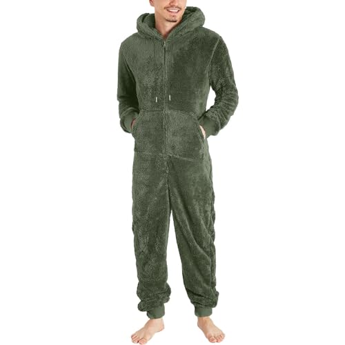 KONG JIMFAN Herren Thermounterwäsche Set Strumpfhose Gefüttert XXL Thermo Anzug Herren Pullover Mit Perlen Motorrad Unterwäsche Herren Herren Einteiler Unterhosen Männer Für Winter(2-Army Green,M) von KONG JIMFAN