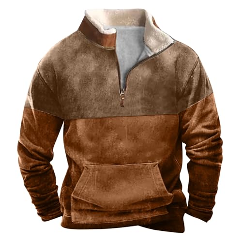 KONG JIMFAN Hoodie Herren Herbst Und Winter Pullover Herren Bedrucken Coole Pullover Thickened Hoodie Hoodie Herren Herren Hoodie Herren Kapuzensweatshirt(Brown,4XL) von KONG JIMFAN