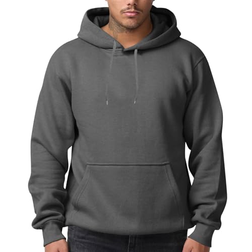 KONG JIMFAN Hoodie Herren Pullover Herren Sweatshirt Jacke 2024 Winter Thermohemd Rollkragenpullover Langarmshirts Sweater Weich Hoodie Freizeit Oberteile Herren Pullover(#02 Dunkelgrau,XXL) von KONG JIMFAN