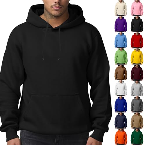 KONG JIMFAN Hoodie Herren Pullover Herren Sweatshirt Rollkragenpullover 2024 Winter Thermohemd Langarmshirt Sweaters Weich Oberteile Casual Hemd Arbeitspullover Herren(#01 Schwarz,XL) von KONG JIMFAN
