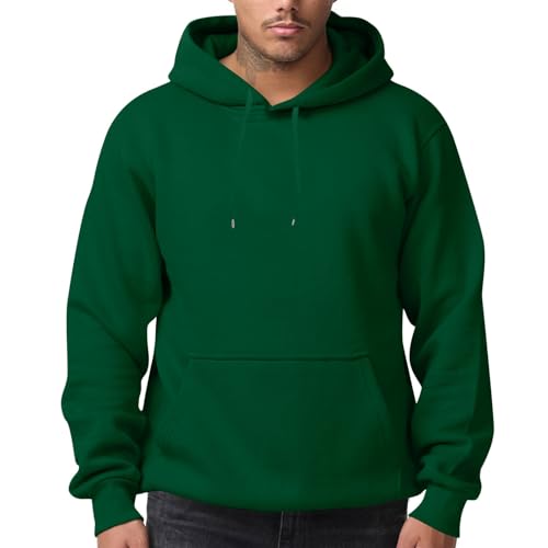 KONG JIMFAN Hoodie Herren Pullover Herren Sweatshirts Rollkragenpullover 2024 Winter Thermohemd Langarmshirt Sweaters Bequem Pullis Casual Oberteile Strickjacken Für Herren(#02 Dark Green,L) von KONG JIMFAN