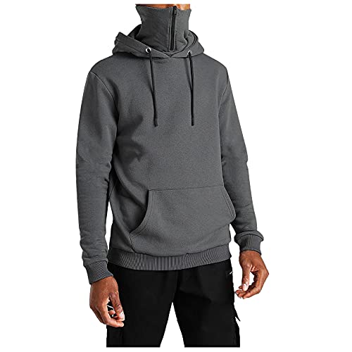 KONG JIMFAN Hoodie Vintage Pullover Zip Up Hoodie Y2k Hoodie Blanket Hoodie B Ware Retouren Shirt Herren Anzüg Army Shirt Anzug Slim Fit Herrenübergangsjacken(Dunkelgrau,M) von KONG JIMFAN