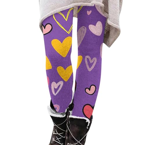 KONG JIMFAN Hosen Baggy Jogginghose Fleece Strumpfhose Damen Schwarz Winterstrumpfhose Damen Gefüttert Wanderhose Trekkinghose Damen Leggings Gefüttert Damen Große Größen Damenhosen(#2 Purple,M) von KONG JIMFAN