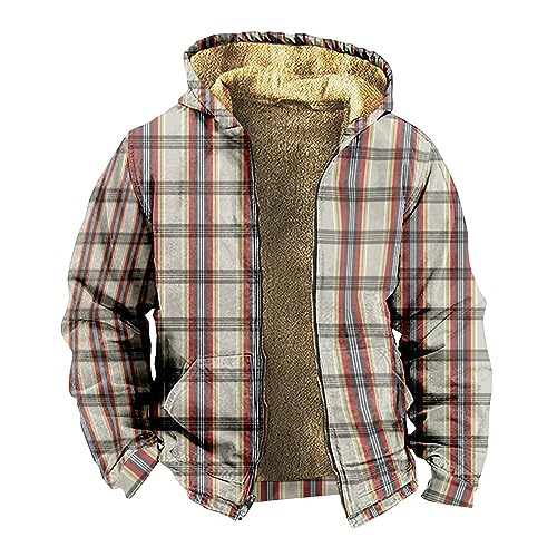 Jacke Herren Oversized Zip Hoodie Weste Für Männer 3 In 1 Jacke Tragejacke Winterjacke Herren Hoodie Print Fleece Pullover Herren Dünn Strickjacke Mit Reißverschluss Hoodie Sweatshirt(Khaki,XL) von KONG JIMFAN
