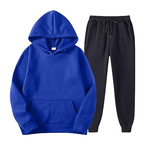 KONG JIMFAN Jogginganzug Herren 2-Teilig Jogginganzug Trainingsanzüge Tracksuit Mit Reißverschlüssen Tasche Freizeitanzug Sporthose Jogginganzug Herren Jogginganzug(#C Blue,M) von KONG JIMFAN