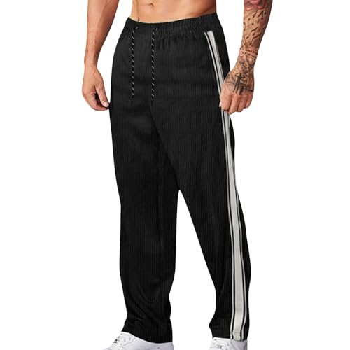 KONG JIMFAN Jogginghose Baumwolle Herren Chino Hose Regular Fit Jogginghose Herren Arbeitshosen Jogginghose Schwarze Chino Hose Herren Outdoorhose Herren Schwarz(Schwarz,XL) von KONG JIMFAN