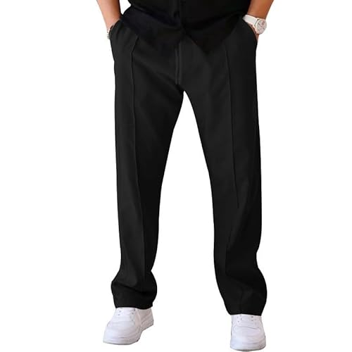 KONG JIMFAN Jogginghose Herren Sporthose Extra Lang Herren Sportbekleidung Chino Hose Herren Stretch Sportbekleidung Für Herren Pyjama Hose Sporthose Herren Lang Weite Jogginghose Herren(Schwarz,L) von KONG JIMFAN