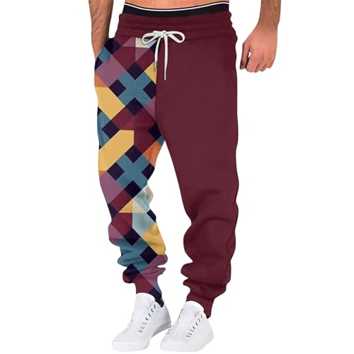 Jogginghose Herren Trainingshose Herren Sporthose Herren Lang Trainingshose Graue Jogginghose Baumwolle Herren Sporthose Herren Lang Warme Jogginghose Herren Trainingsanzug Chinohose(#C Wine,M) von KONG JIMFAN