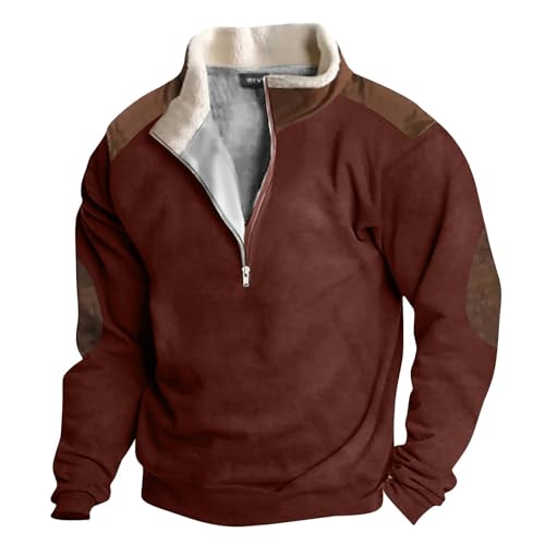 KONG JIMFAN Kapuzenpullover Herren Bedrucken Arbeitspullover Herren Muster Drucken Hoodie Herren Pullover Herren Sweatshirt Mit Kapuze Hoodie Hoodie Herren Langarm Pullover(Wine,L) von KONG JIMFAN