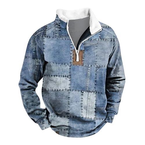 KONG JIMFAN Kapuzenpullover Herren Lose Sweatshirt Herbst Langarm Herren Pullover Kapuzenpullover Herren Y2k Hoodie Herren Pullover Herren Pullover Jacke Herren Coole Pullover(Light Blue,XL) von KONG JIMFAN