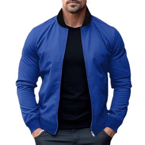 Herren Pullover Langen Ärmeln Sweatshirt Rollkragen Mit Reißverschluss Pullis Hoodie 2024 Top Tshirt Komfortabel Unterhemd Langarmshirt Draussen Sweater Wärme Thermo Oberteil Sweatjacke (Marine,M) von KONG JIMFAN