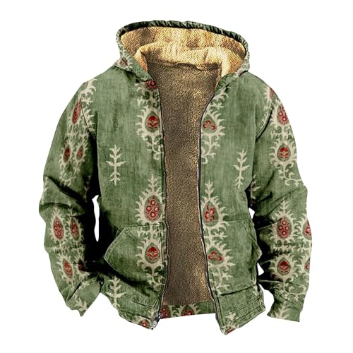 KONG JIMFAN Softshelljacke Herren Wasserdicht Black Hoodie Men Skijacke Herren Jacke Regenjacken 3 In 1 Jacke Herren Leichte Herren Jacke Jeansjacke Double Face Jacke(Dark Green,L) von KONG JIMFAN