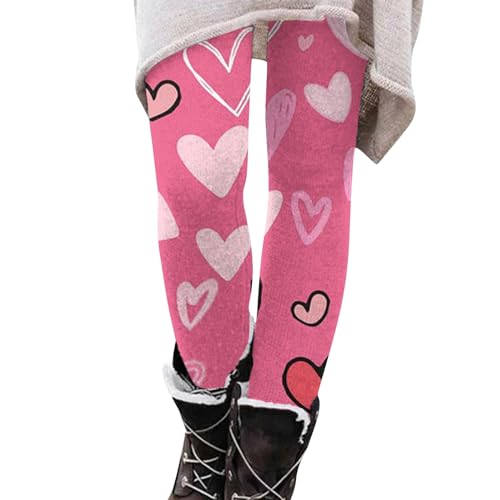 KONG JIMFAN Sporthose Damen Schwarz - Elegante Gefütterte Strumpfhose, Skihose Übergröße, Leggings Leopard, Dünne Kompressionsstrumpfhose (#2 Pink, M) von KONG JIMFAN