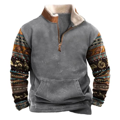 KONG JIMFAN Sweatjacke Herren Basic Hoddie Sweatshirt Baggy Weihnachtspullover Herren Pullover Sweatshirt Herren Sweatshirts Für Herren Men's Thickened Hoodie Hemd Herren Langarm(Gray,XXL) von KONG JIMFAN