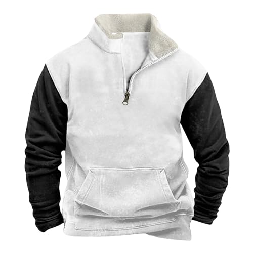 KONG JIMFAN Sweatjacke Herren Kapuzenpullover Männer Frauen Sweater Herbst Rollkragenpullover Herren Pullover Für Paar Pullover Herren Mode Hoodies, Sweatshirts Pullover Für Paare(White,5XL) von KONG JIMFAN